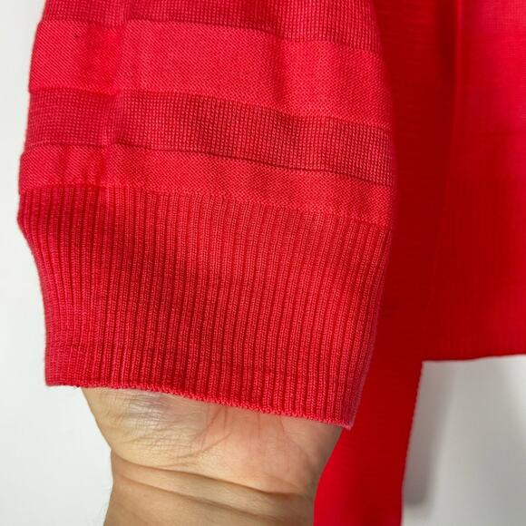 Faded Glory Womens Cardigan Chunky Stripe Lightweight Orange Coral Pink 2X - Picture 4 of 8